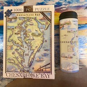 1000pc Puzzle Gift Set  East Coast nature nautical collectors 16 oz hot cold mug